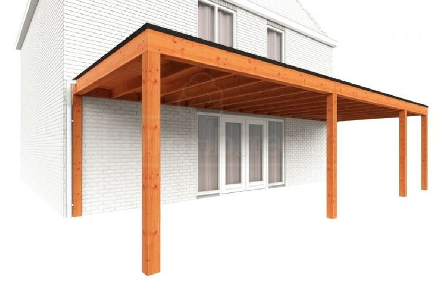 Trendhout Aanbouwveranda Modena 905x365 cm - model rechts