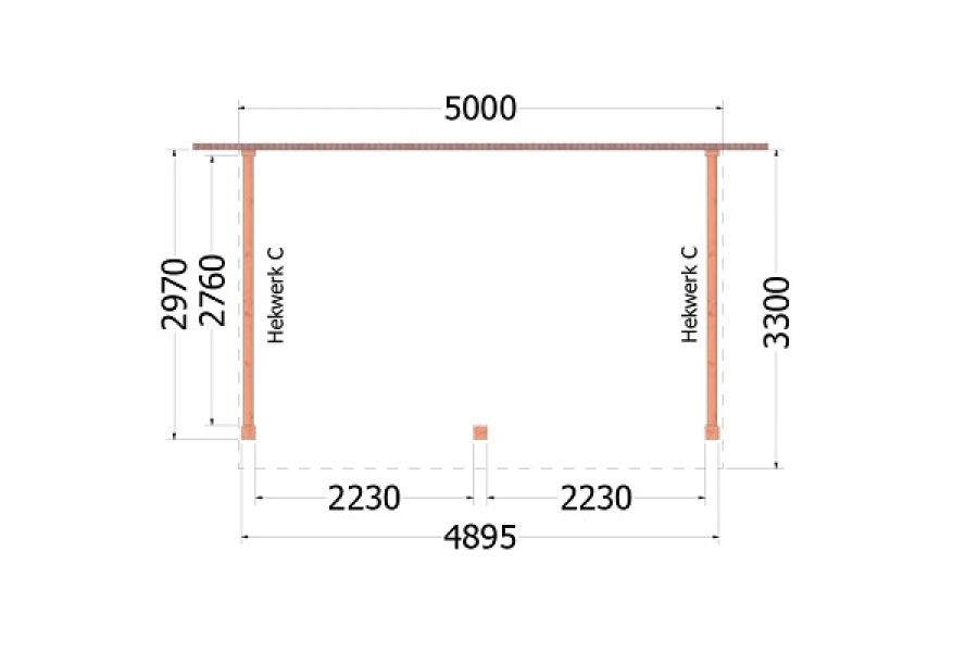 Plattegrond aanbouwveranda Ancona