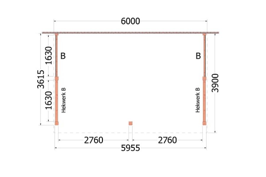 Plattegrond aanbouwveranda Ancona