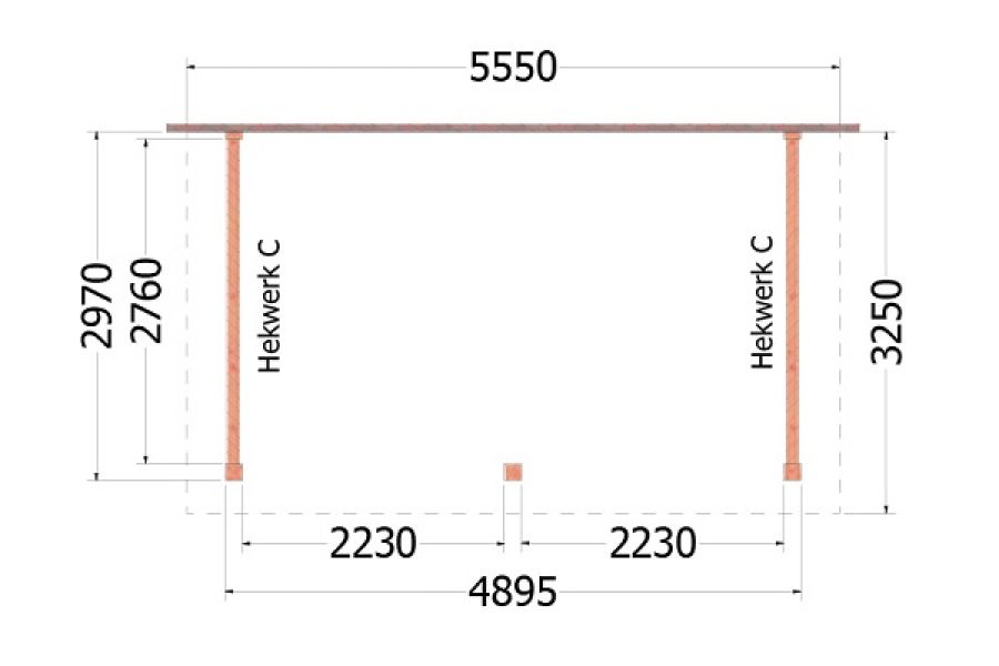 Plattegrond aanbouwveranda Lucca