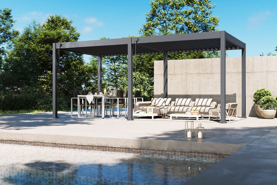 Tuindeco Advance Line vrijstaande aluminium overkapping 300x600x255 cm antraciet