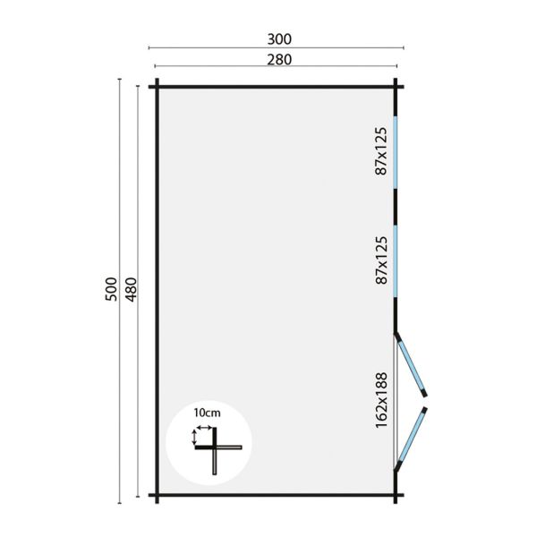 Blokhut Aiste - plattegrond