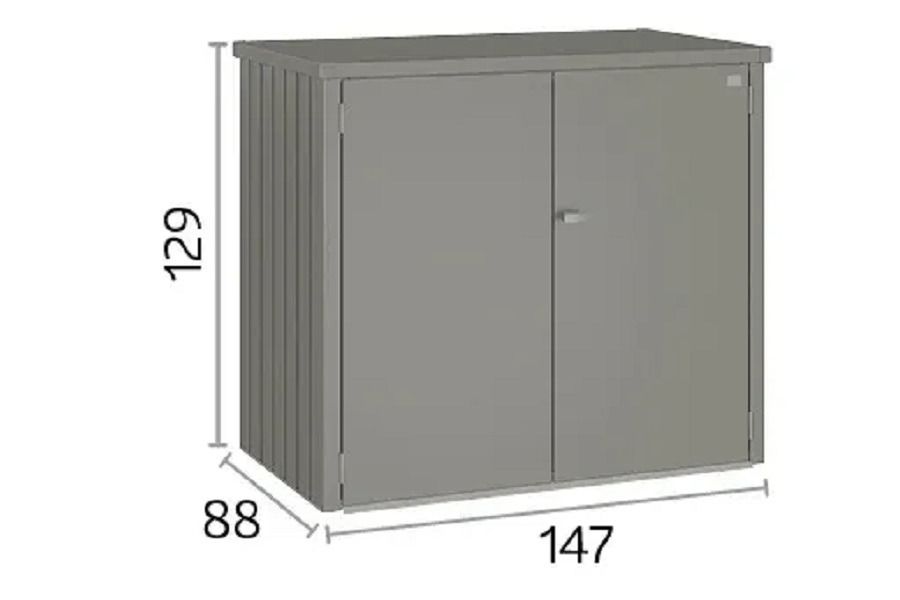 Biohort Alex Duo metalen containerberging 148x88x129 cm donkergrijs metallic