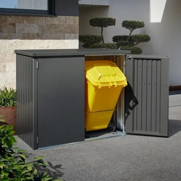 Biohort Alex Duo metalen containerberging 148x88x129 cm donkergrijs metallic