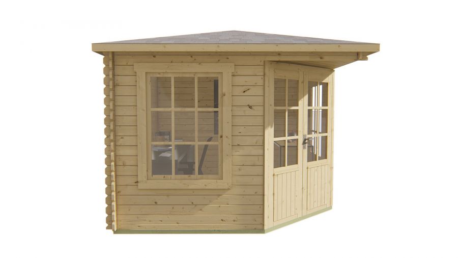 Tuindeco Asmund Blokhut 300x300 cm 28 mm vuren red class wood geïmpregneerd