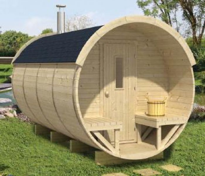 Barrelsauna Ø215x350 cm - Vurenhout