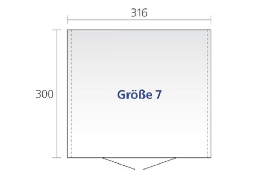Metalen berging Europa 7 316x300x209 cm plattegrond
