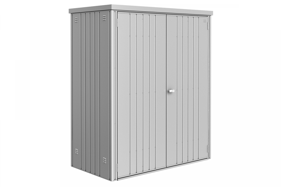 Biohort Metalen Tuinkast 150 - Dubbele deur - Zilver- 155x83x182,5 cm