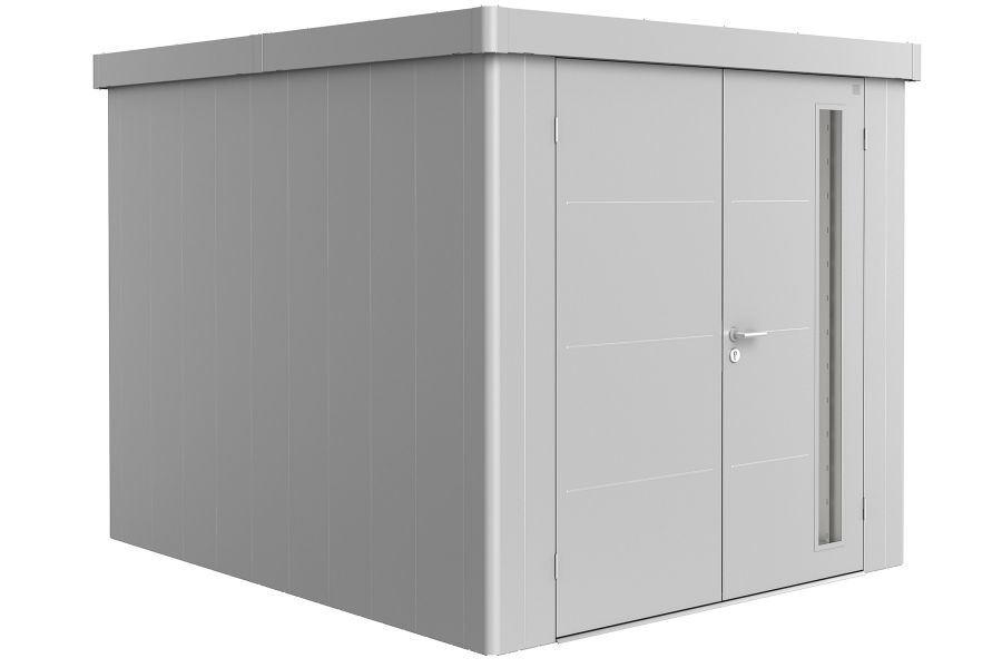 Biohort Metalen tuinhuis Neo - Dubbele deur - Zilver - 3B (236x292 cm)