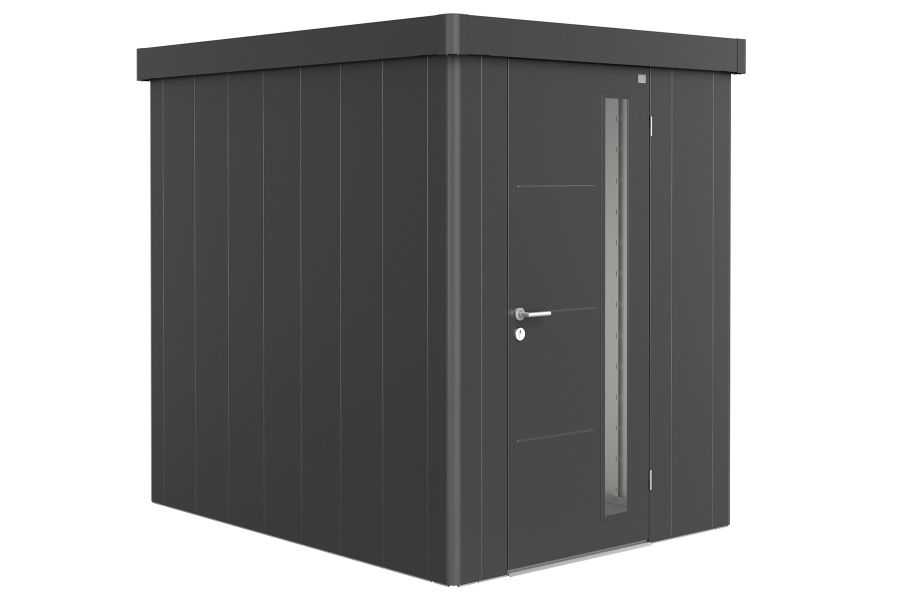 Biohort Metalen tuinhuis Neo - Enkele deur - Donkergrijs - 2A (180x236 cm)