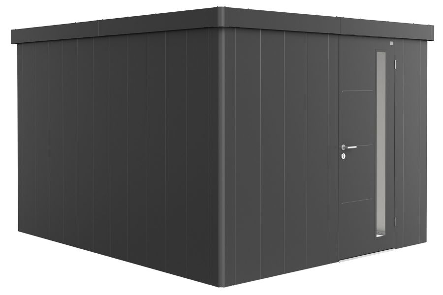 Biohort Metalen tuinhuis Neo - Enkele deur - Donkergrijs - 4C (292x348 cm)
