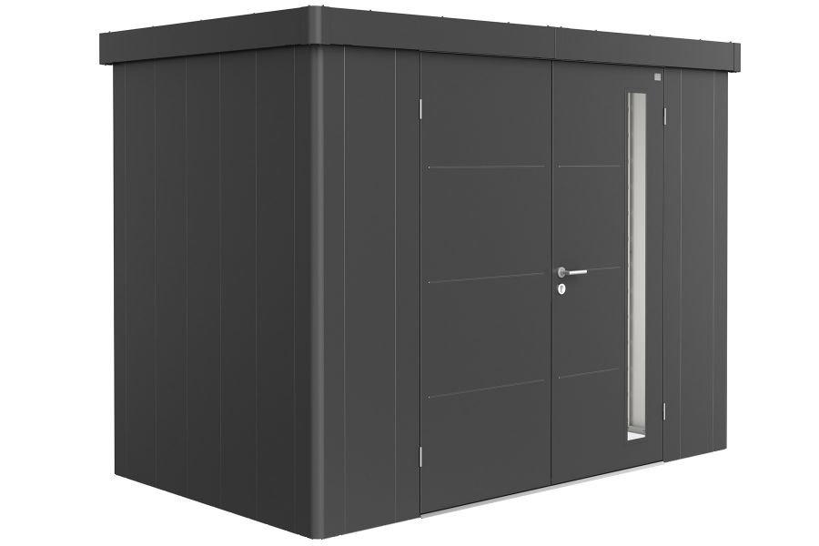 Biohort Metalen tuinhuis Neo - Dubbele deur - Donkergrijs - 1C (292x180 cm)