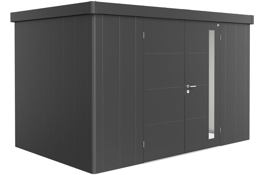 metalen berging neo 2d - dubbele deur - donkergrijs