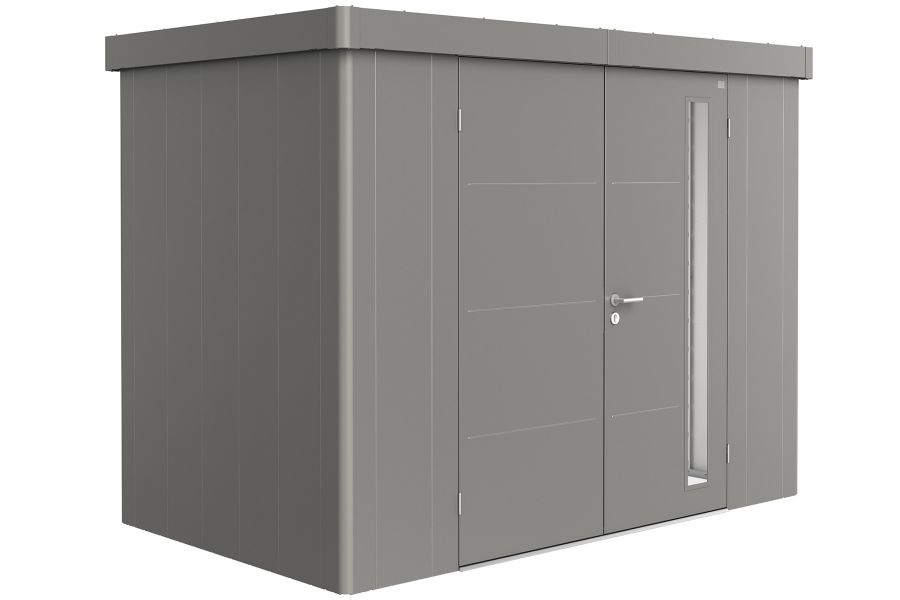 metalen berging neo 1c - dubbele deur - kwartsgrijs