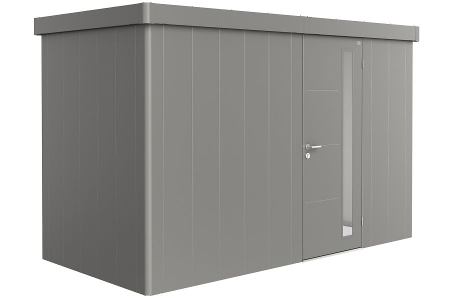 metalen berging neo 1d - enkele deur - kwartsgrijs