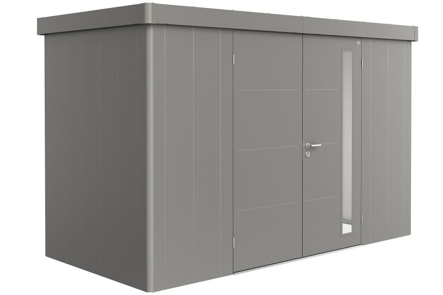 metalen berging neo 1d - kwartsgrijs - dubbele deur