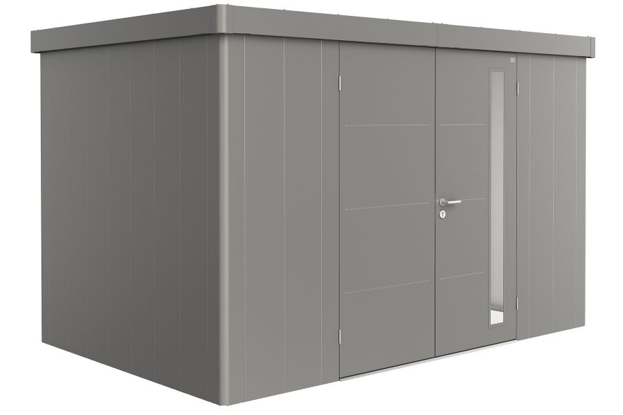 metalen berging neo 2d - kwartsgrijs - dubbele deur