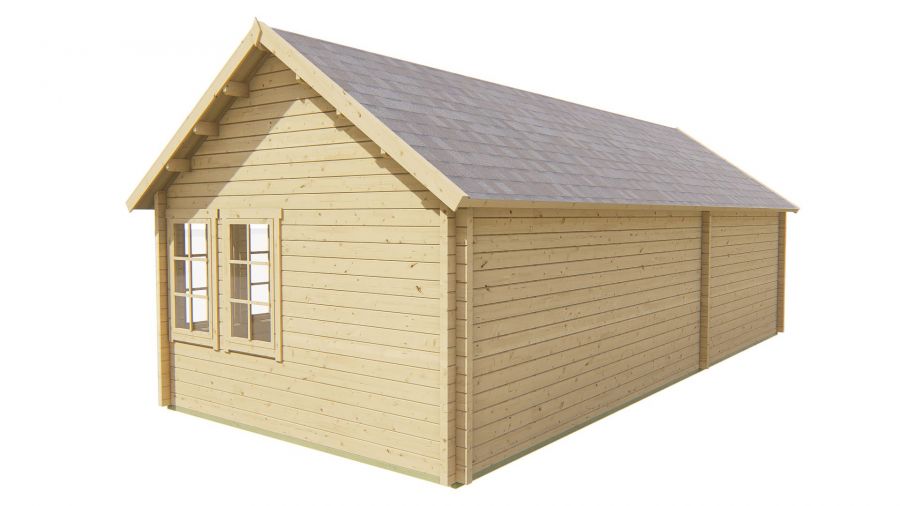 Tuindeco Big Blokhut Lauren 930x400 cm 70 mm vuren bruin geïmpregneerd