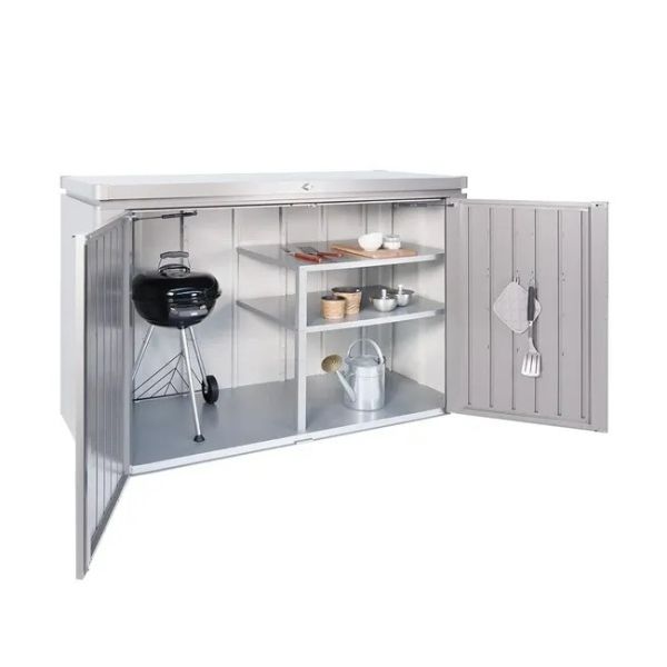 Biohort metalen tuinhuis HighBoard 160x70x118 cm donkergrijs