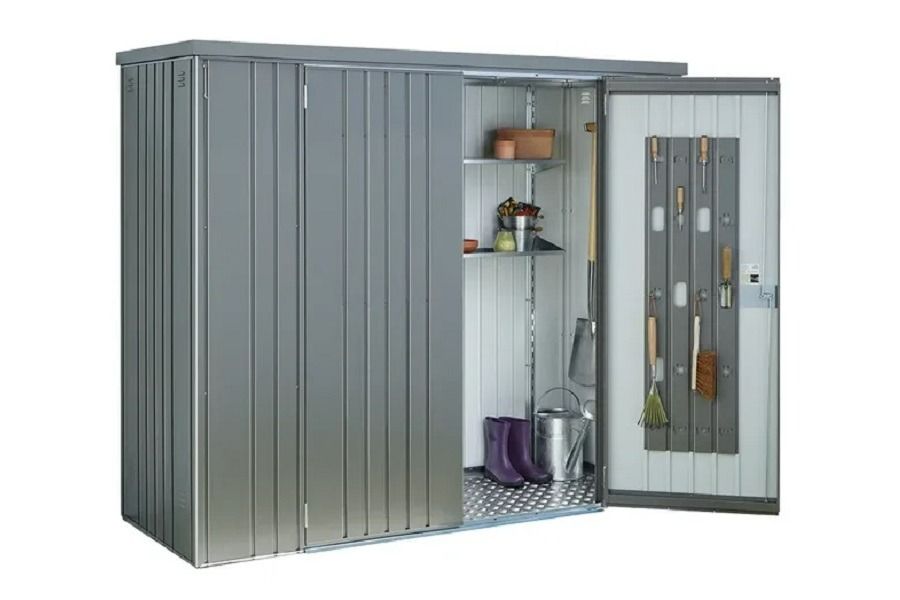 Biohort metalen tuinkast 230 kwartsgrijs 227x83x182,5 cm