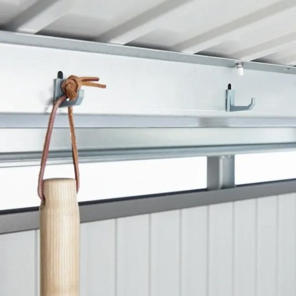 Biohort Panorama Gr. P1 metalen tuinhuis met dubbele deur 273x158 cm kwartsgrijs metallic