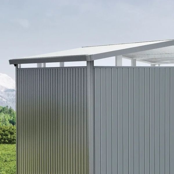 Biohort Panorama Gr. P1 metalen tuinhuis met dubbele deur 273x158 cm kwartsgrijs metallic