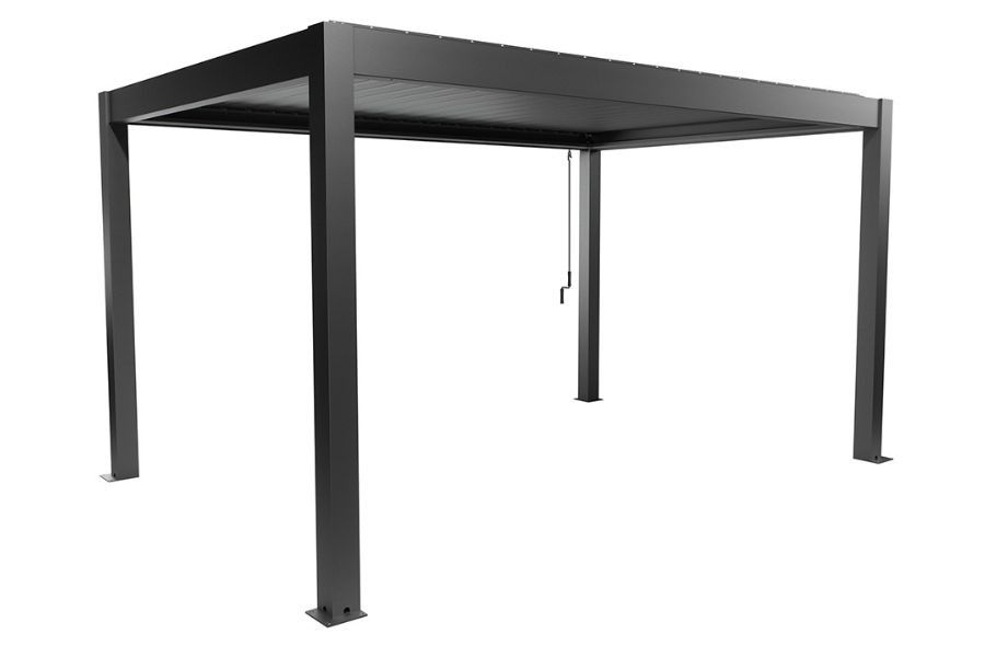 Biohort aluminium Pergola donkergrijs 450x350 cm donkergrijs lamellendak
