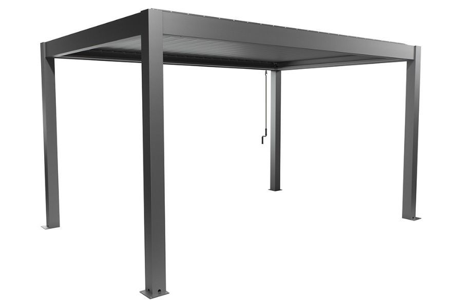 Biohort aluminium Pergola kwartsgrijs metallic 550x350 cm kwartsgrijs metallic lamellendak
