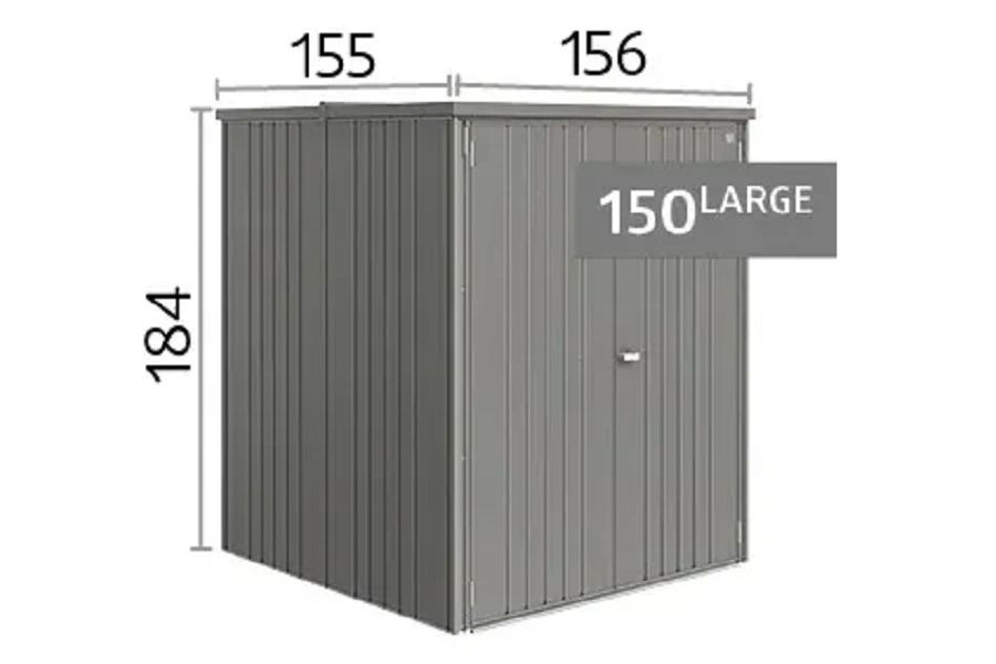 Biohort metalen tuinkast 150 LARGE kwartsgrijs 156x155x184 cm