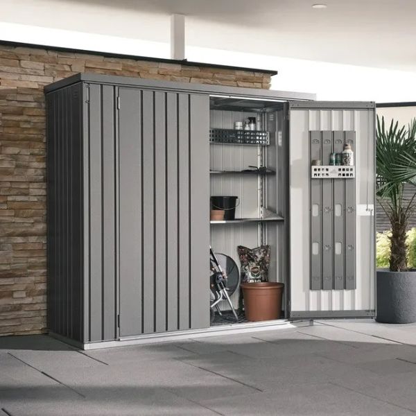 Biohort metalen tuinkast kwartsgrijs 191x83x182,5 cm