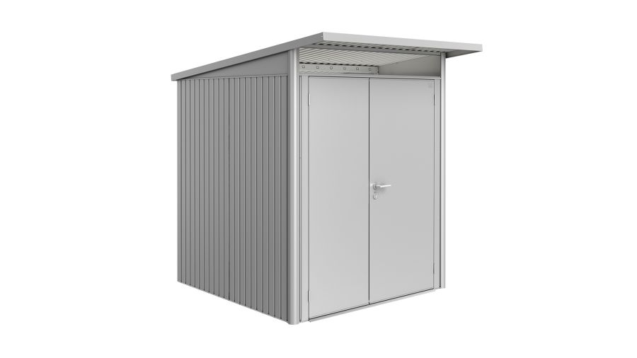 Biohort AvantGarde A1 metalen berging 180x180x218 cm kwartsgrijs met dubbele deur