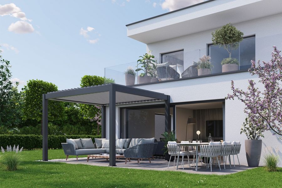 Pergola - Donkergrijs - 350x350 cm