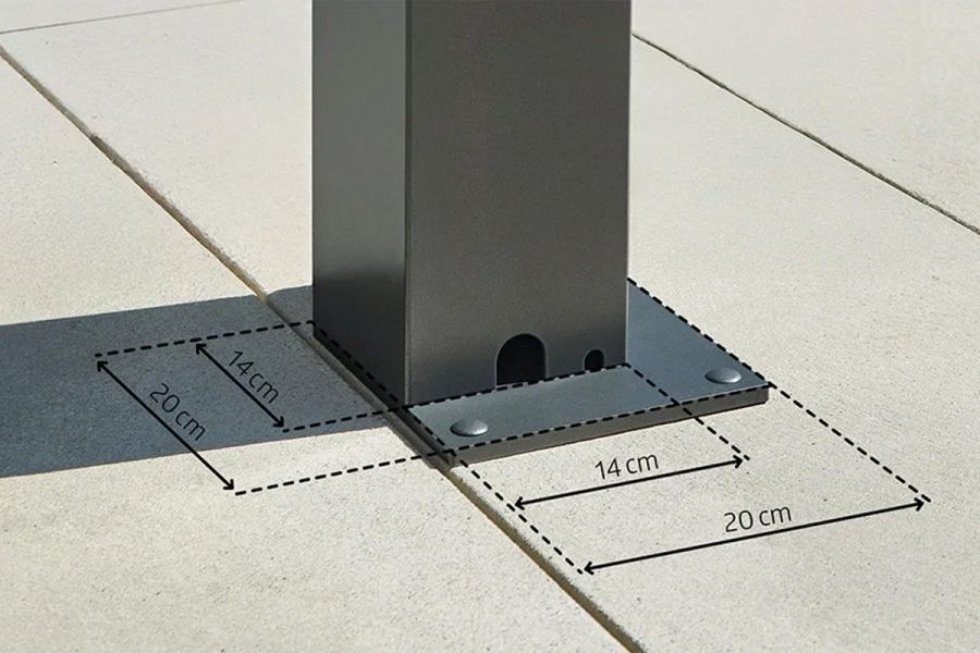 Pergola - Donkergrijs - Zilver Metallic Lamellen - 400x350 cm