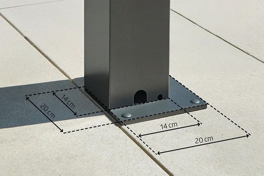 Biohort aluminium Pergola wit 450x350 cm