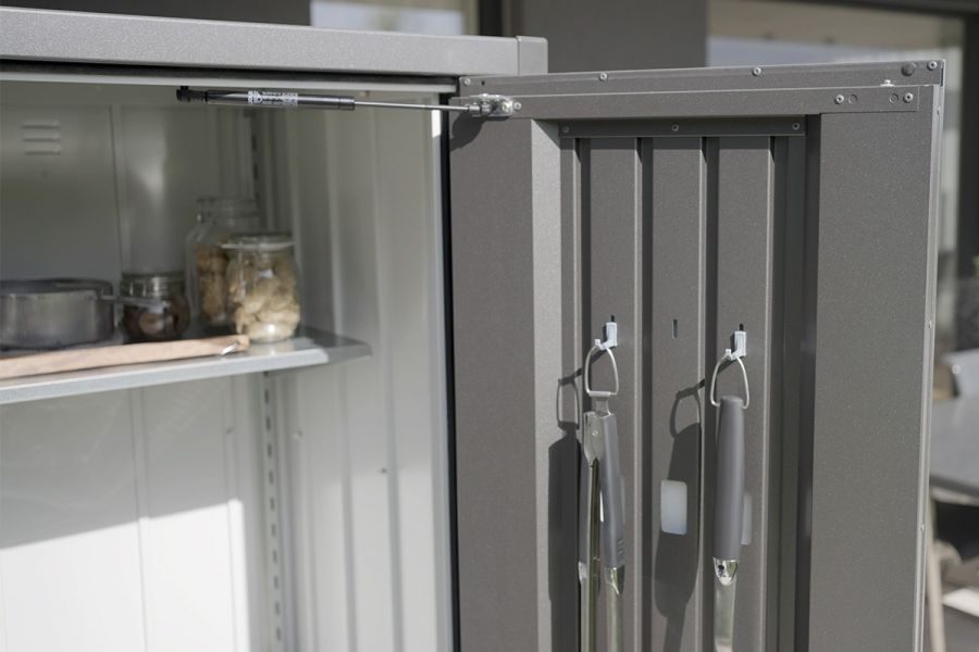 Biohort Terraskast Romeo L High kwartsgrijs metallic 132x87x181 cm