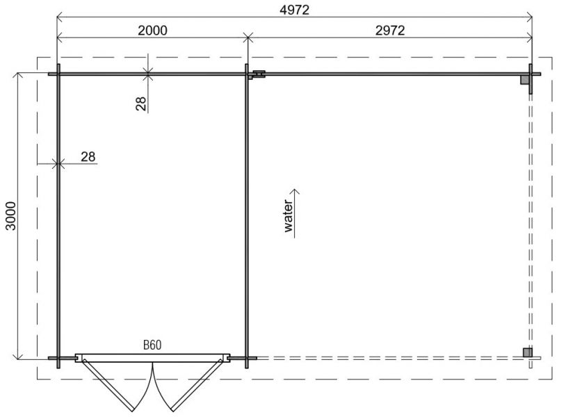 Classicline Blokhut Utrecht vuren groen geïmpregneerd 200x300 cm + overkapping 300 cm