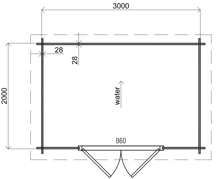 Classicline Blokhut Zeeland 300x200 cm vuren blank