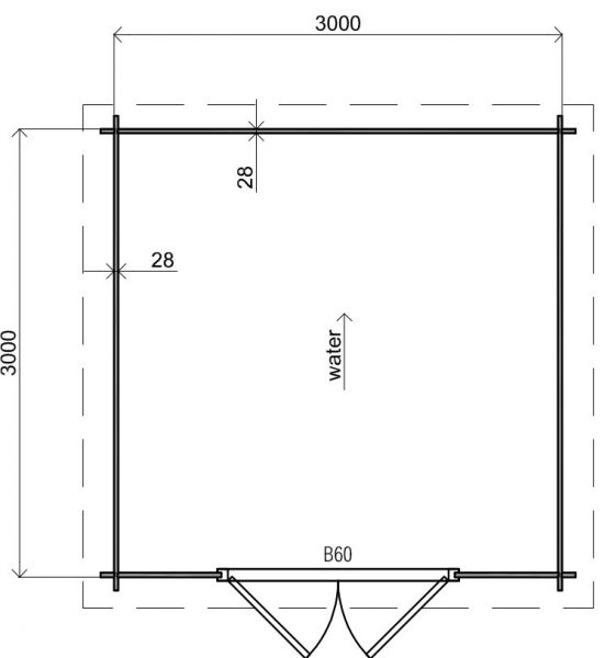 Classicline Blokhut Overijssel vuren groen geïmpregneerd 300x300 cm