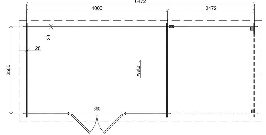 Classicline Blokhut Flevoland vuren groen geïmpregneerd 400x250 cm + overkapping 250 cm