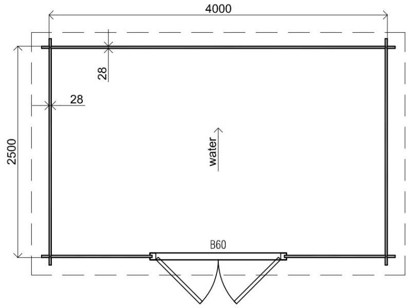 Classicline Blokhut Flevoland 400x250 cm vuren blank