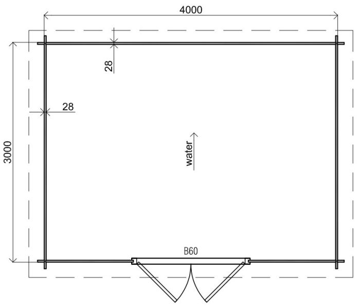 Classicline Blokhut Friesland 400x300 cm vuren blank