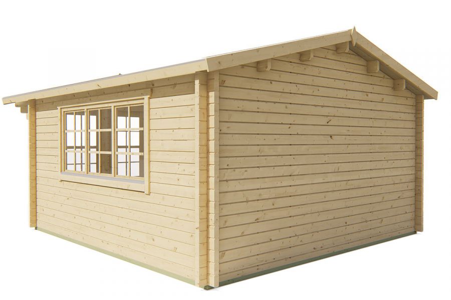 Blokhut Blackpool 440x340 cm + luifel 90 cm - Red class wood geïmpregneerd