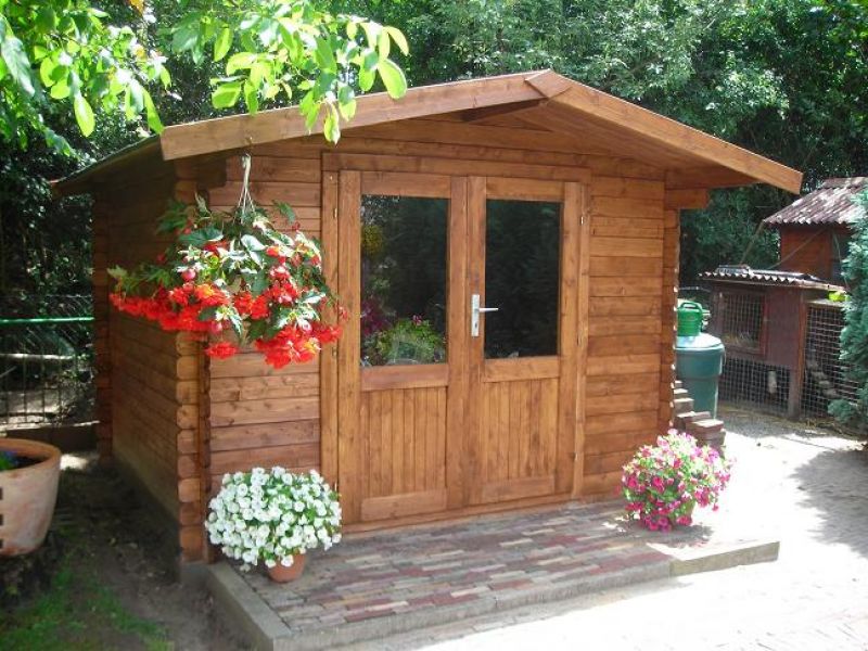 Tuindeco Britt Blokhut 300x250 cm 28 mm vuren groen geïmpregneerd