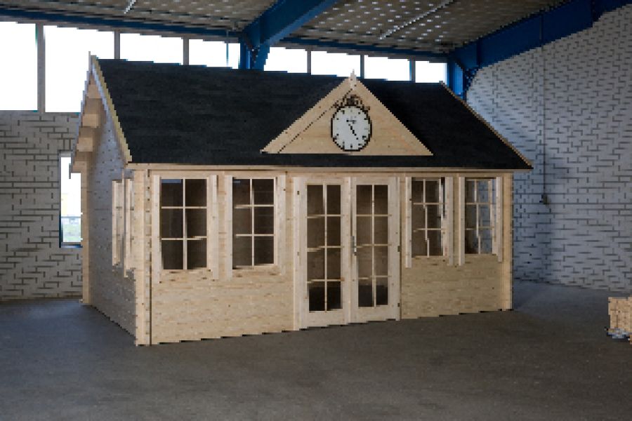 Tuindeco Clockhouse Blokhut 550x400 cm 44 mm vuren groen geïmpregneerd