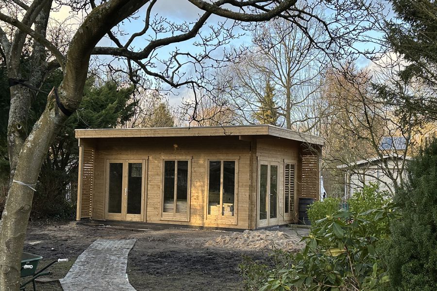 Blokhut Hildegard 570x380 cm - Honing geïmpregneerd - Schiedam 