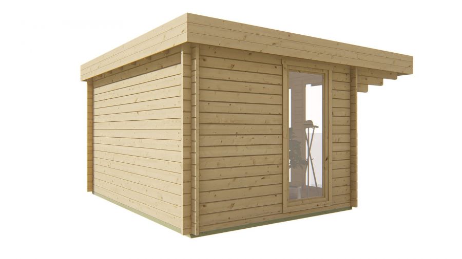 Blokhut James 400x280 cm + 120 cm luifel