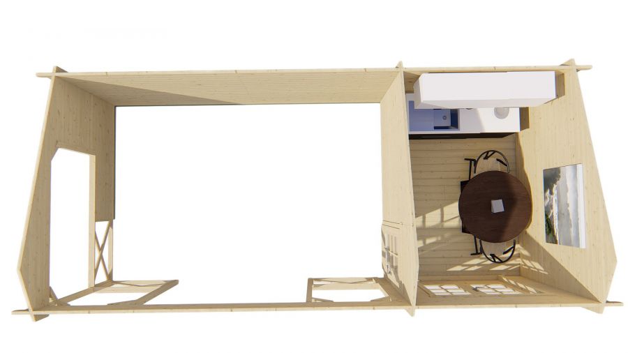 Blokhut Kukka - 700x350 cm - Groen geïmpregneerd