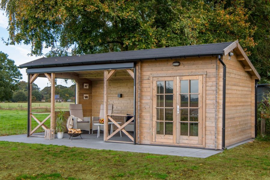 Tuindeco Kukka Blokhut 700x350 cm 40 mm vuren bruin geïmpregneerd