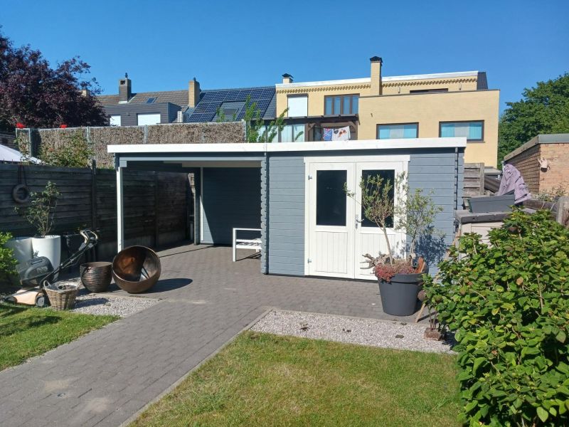 Outdoor Life Orlando Blokhut 601,2x312 cm 28 mm vuren Platinum Grey-Wit gecoat