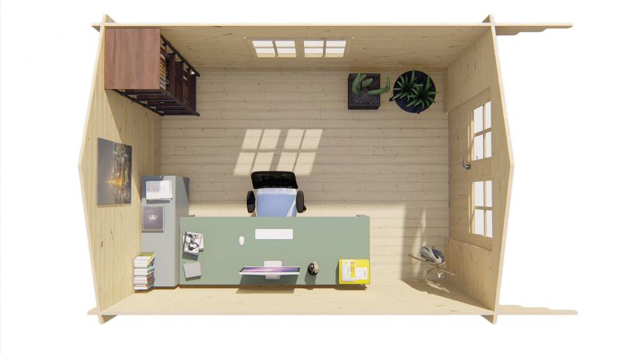 Tuindeco Pamplona Blokhut 300x400 cm 34 mm vuren honing geïmpregneerd